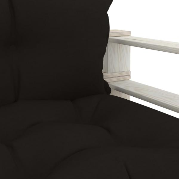 Garten-Palettensofa mit Kissen in Schwarz Holz