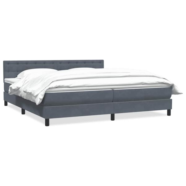 Boxspringbett mit Matratze Dunkelgrau 180x220 cm Samt