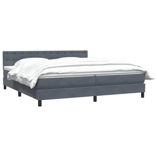 Boxspringbett mit Matratze Dunkelgrau 180x220 cm Samt