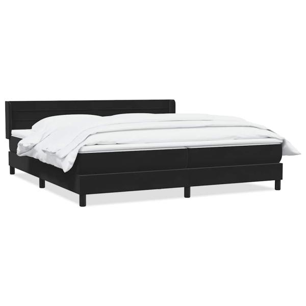 Boxspringbett mit Matratze Schwarz 180x220 cm Samt