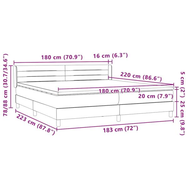 Boxspringbett mit Matratze Schwarz 180x220 cm Samt