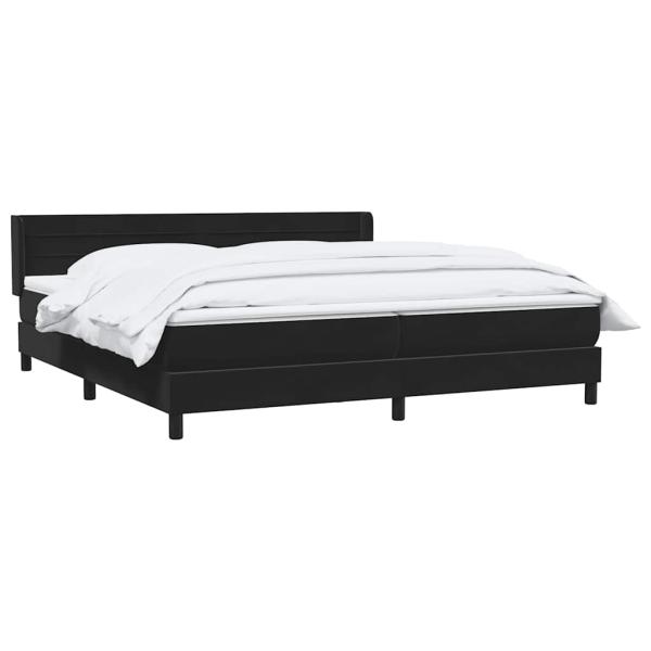 Boxspringbett mit Matratze Schwarz 180x220 cm Samt