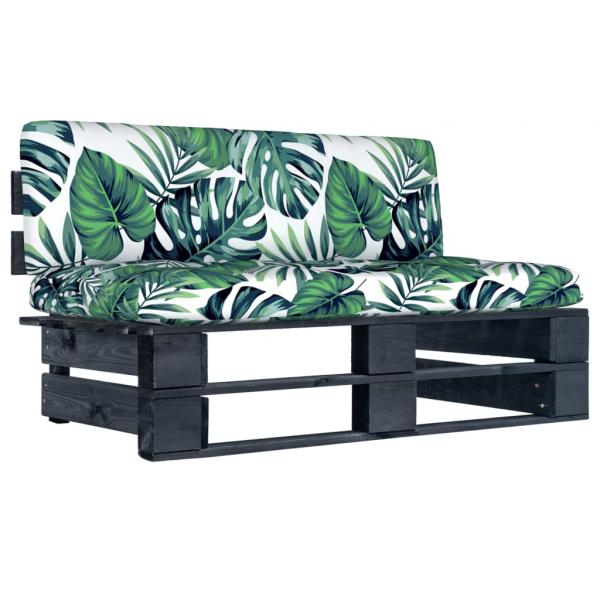 ARDEBO.de - Garten-Mittelsofa aus Paletten Schwarz Kiefernholz Imprägniert