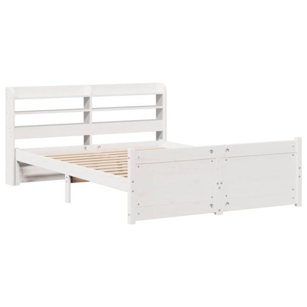 Bettgestell mit Kopfteil ohne Matratze Weiß 140x200 cm