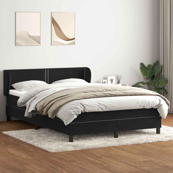 ARDEBO.de - Boxspringbett mit Matratze Schwarz 160x220 cm Samt