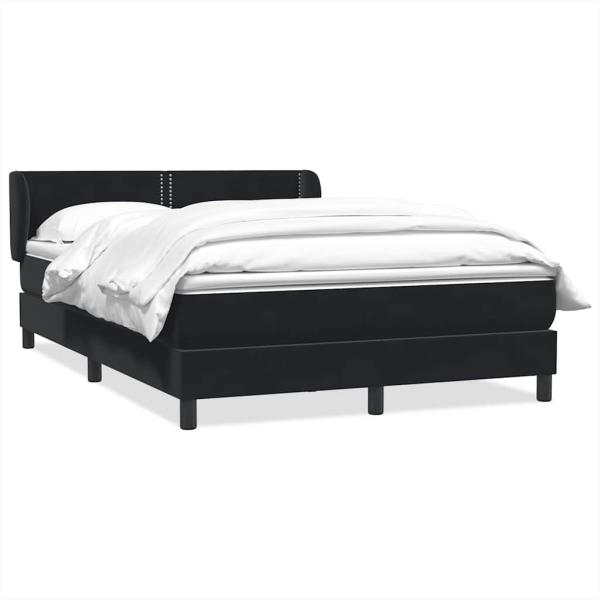 Boxspringbett mit Matratze Schwarz 160x220 cm Samt