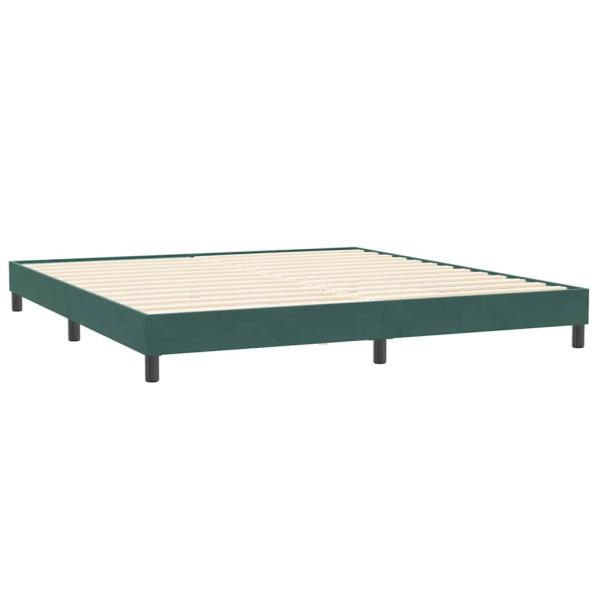Boxspringbett mit Matratzen Dunkelgrün 180x220 cm Samt