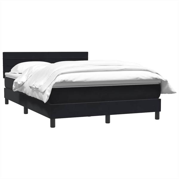 Boxspringbett mit Matratze Schwarz 160x220 cm Samt