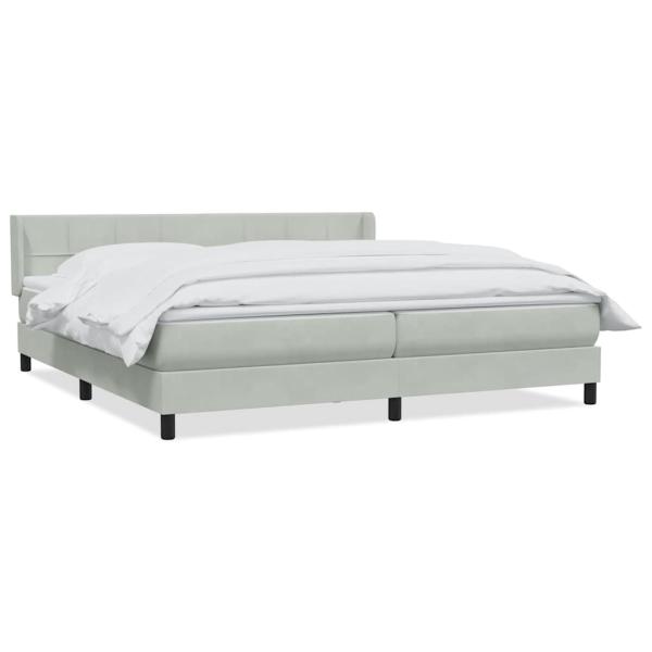 Boxspringbett mit Matratze Hellgrau 180x220 cm Samt