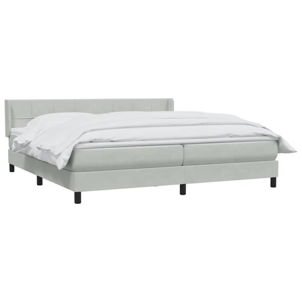 Boxspringbett mit Matratze Hellgrau 180x220 cm Samt