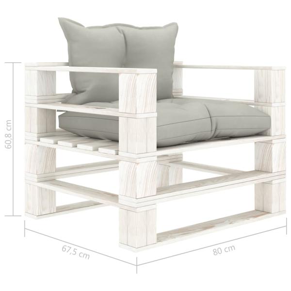 Garten-Palettensofa mit Kissen in Taupe Holz