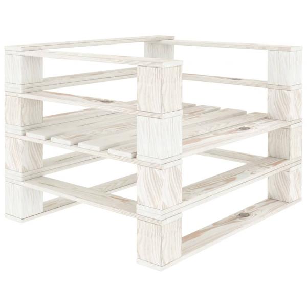 Garten-Palettensofa mit Kissen in Creme Holz