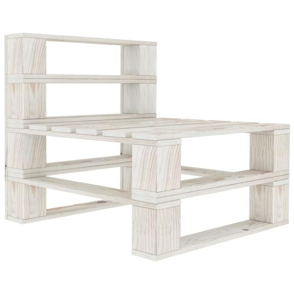 Garten-Paletten-Mittelsofa mit Kissen in Creme Holz