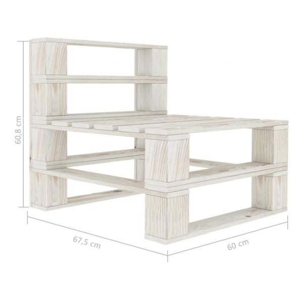 Garten-Paletten-Mittelsofa mit Kissen in Creme Holz