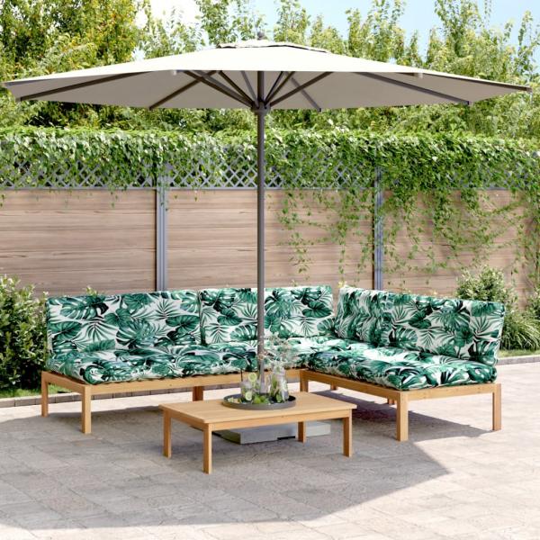 ARDEBO.de - 4-tlg. Garten-Sofagarnitur aus Paletten mit Kissen Akazienholz