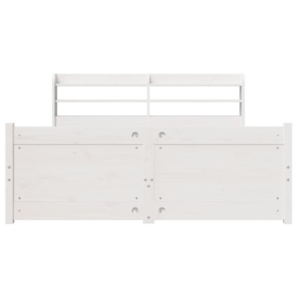 Bettgestell mit Kopfteil ohne Matratze Weiß 160x200 cm