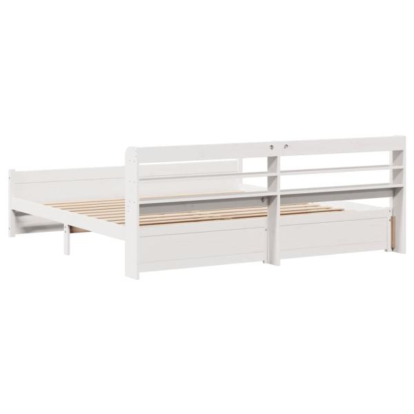 Bettgestell mit Kopfteil ohne Matratze Weiß 200x200 cm