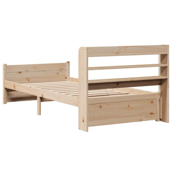 Bettgestell mit Kopfteil ohne Matratze 75x190 cm