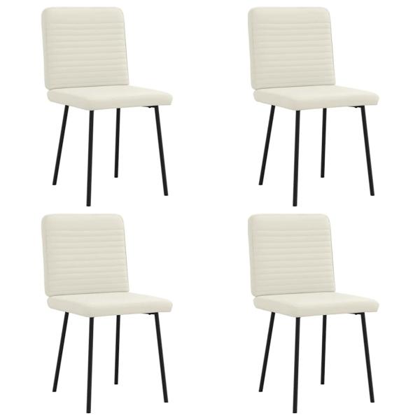 ARDEBO.de - Esszimmerstühle 4 Stk. Creme Samt