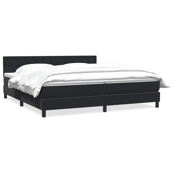 Boxspringbett mit Matratze Schwarz 180x220 cm Samt