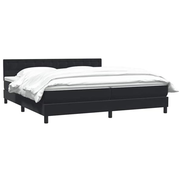 Boxspringbett mit Matratze Schwarz 180x220 cm Samt