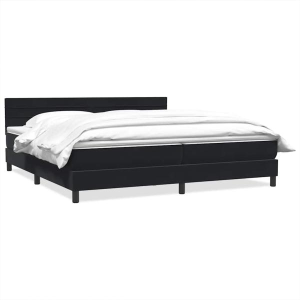 Boxspringbett mit Matratze Schwarz 180x220 cm Samt