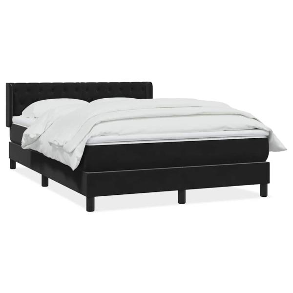 Boxspringbett mit Matratze Schwarz 160x220 cm Samt