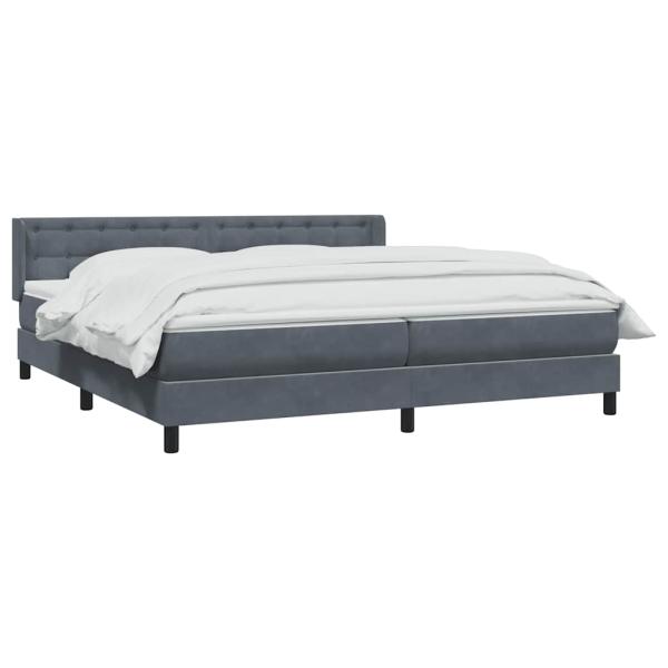 Boxspringbett mit Matratze Dunkelgrau 180x220 cm Samt