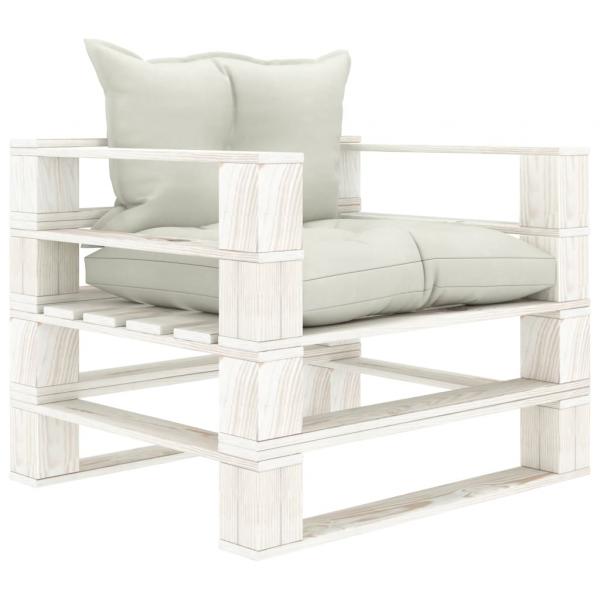 ARDEBO.de - Garten-Palettensofa mit Kissen in Beige Holz