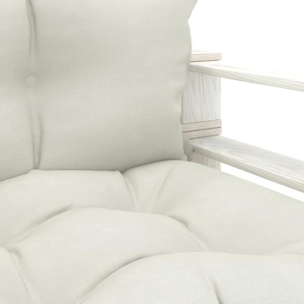 Garten-Palettensofa mit Kissen in Beige Holz