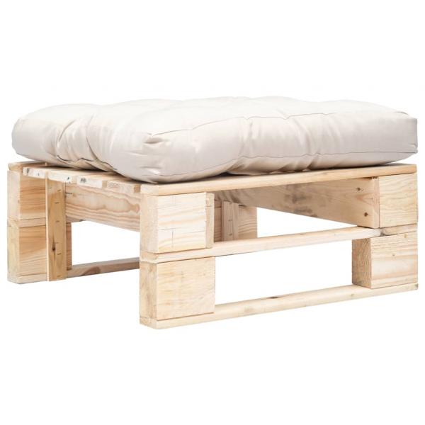 ARDEBO.de - Garten-Palettenhocker mit Kissen Holz Natur