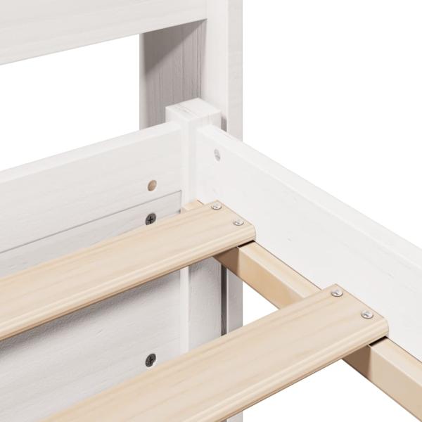 Bettgestell mit Kopfteil ohne Matratze Weiß 180x200 cm