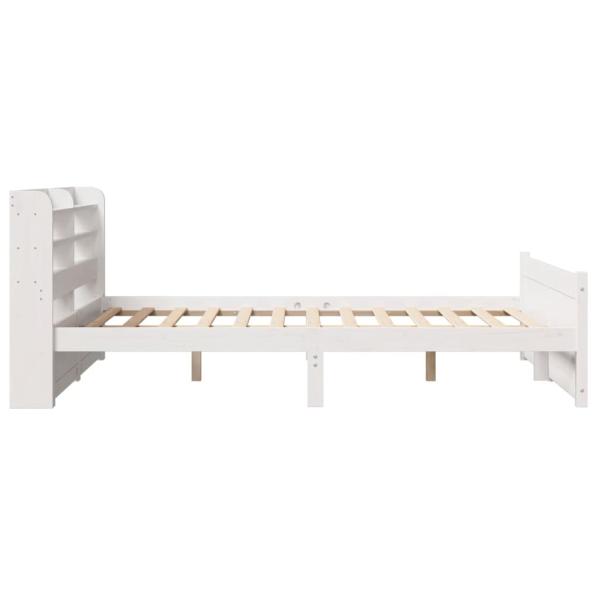 Bettgestell mit Kopfteil ohne Matratze Weiß 140x190 cm