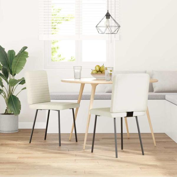 Esszimmerstühle 2 Stk. Creme Samt