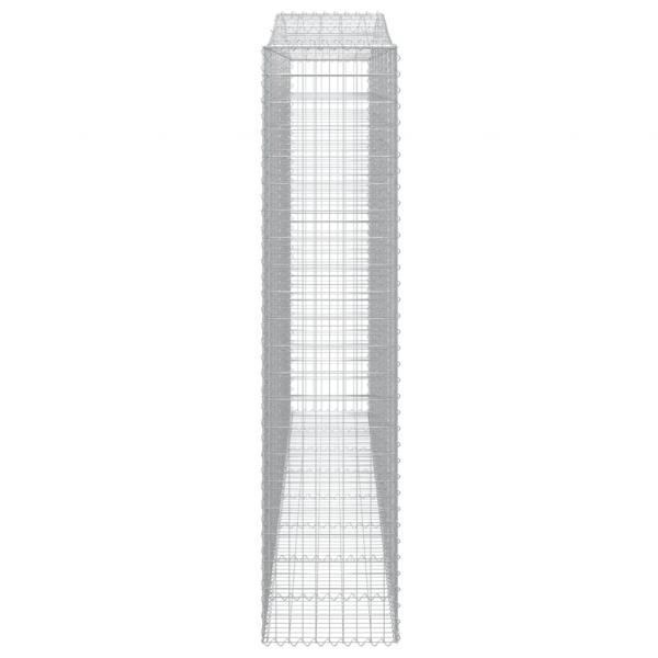 Gabionen mit Hochbogen 3 Stk. 400x50x220/240cm Verzinktes Eisen