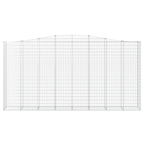 Gabionen mit Hochbogen 4 Stk. 400x50x200/220cm Verzinktes Eisen