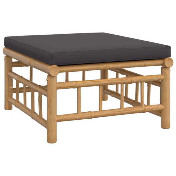 ARDEBO.de - 7-tlg. Garten-Lounge-Set mit Dunkelgrauen Kissen Bambus