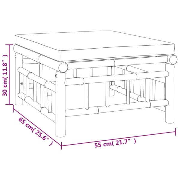 7-tlg. Garten-Lounge-Set mit Dunkelgrauen Kissen Bambus