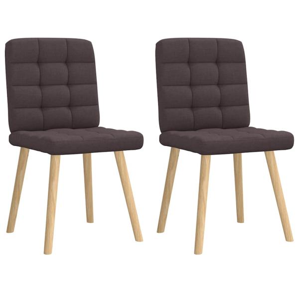 ARDEBO.de - Esszimmerstühle 2 Stk. Dunkelbraun Stoff