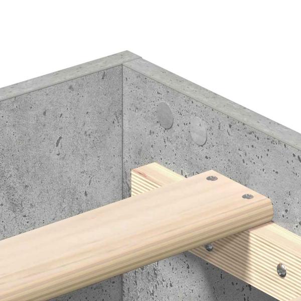 ARDEBO.de - Bettgestell ohne Matratze Betongrau 100x200 cm Holzwerkstoff