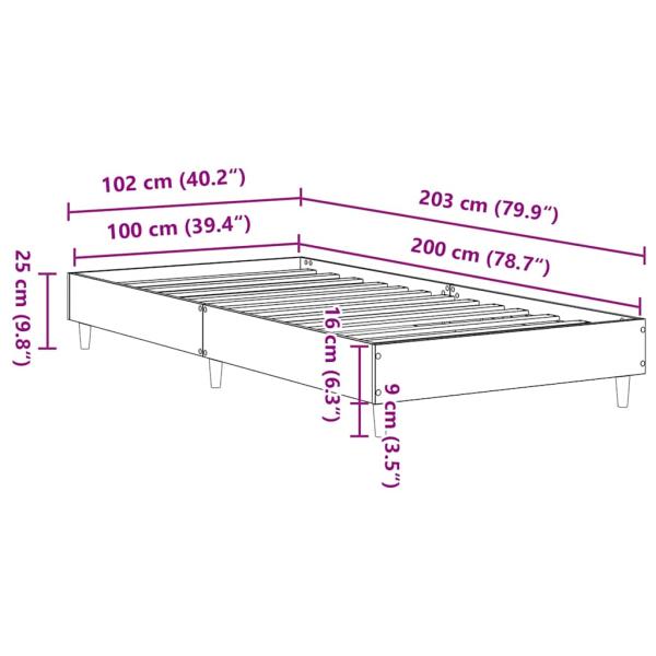 Bettgestell ohne Matratze Schwarz 100x200 cm Holzwerkstoff