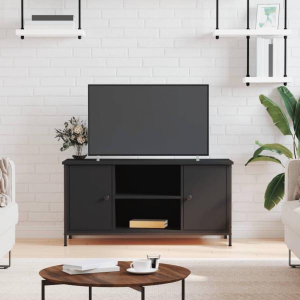 ARDEBO.de - TV-Schrank Schwarz 100x40x50 cm Holzwerkstoff