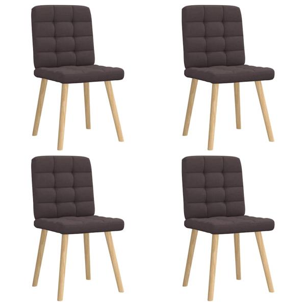 ARDEBO.de - Esszimmerstühle 4 Stk. Dunkelbraun Stoff