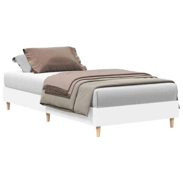 ARDEBO.de - Bettgestell ohne Matratze Weiß 75x190 cm Holzwerkstoff