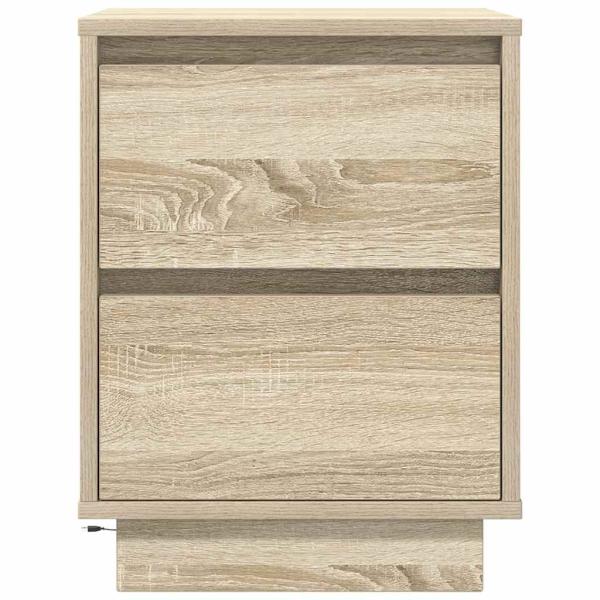 Nachttische mit LED-Leuchten 2 Stk. Sonoma-Eiche 38x34x50 cm