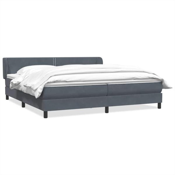 Boxspringbett mit Matratzen Dunkelgrau 180x210 cm Samt