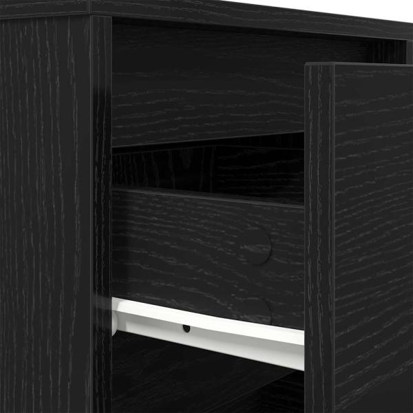 Nachttisch mit LED-Leuchten Schwarz 38x34x65 cm