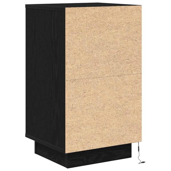 Nachttisch mit LED-Leuchten Schwarz 38x34x65 cm