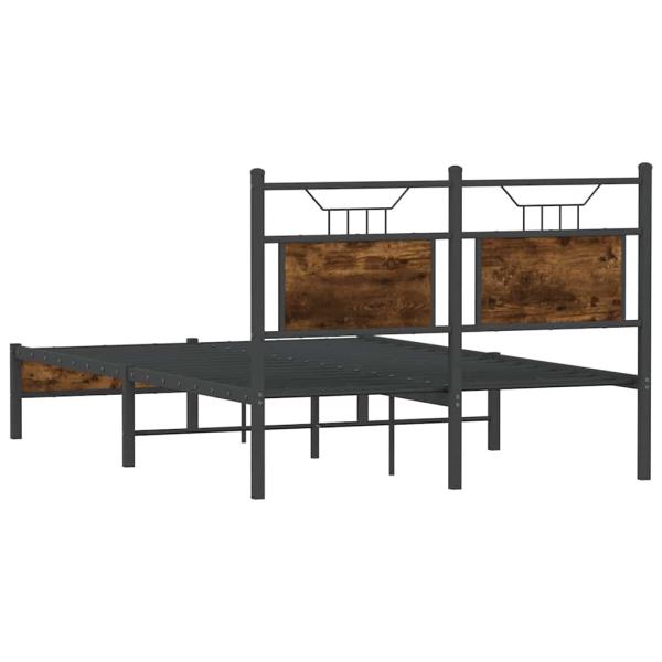 Bettgestell ohne Matratze Räuchereiche 120x190 cm Holzwerkstoff
