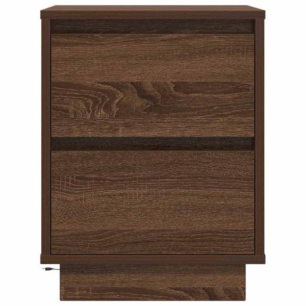 Nachttische mit LED-Leuchten 2 Stk. Braun Eichen-Optik